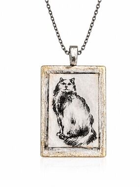 DIANE KLINE Cat Art Print Necklace and Keepsake Box | Earth Friendly Gift